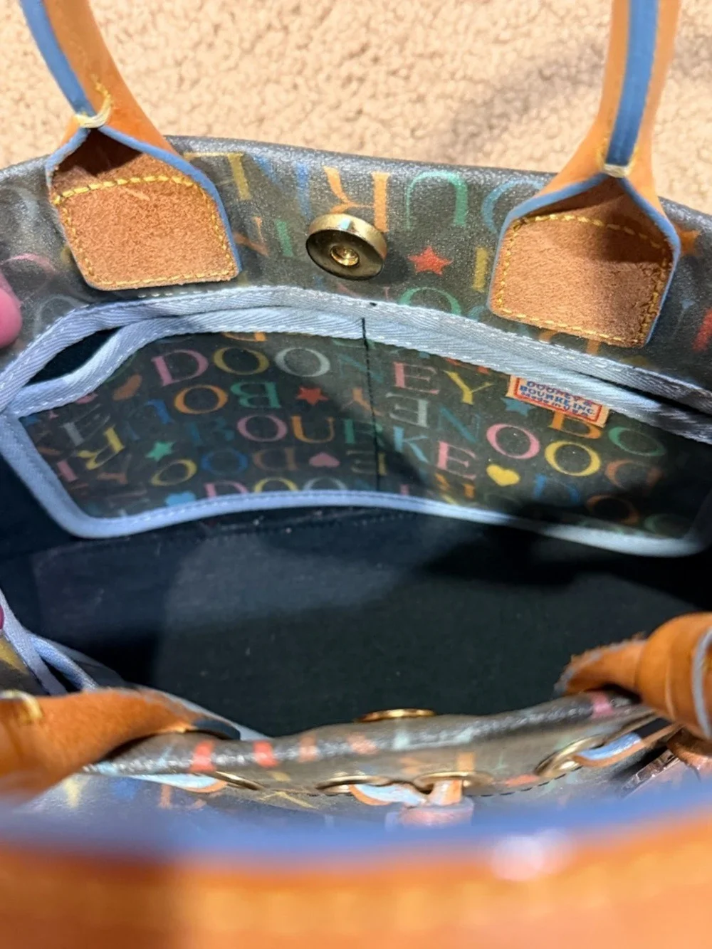 Dooney & Bourke Doodle Sac Tote Satchel Heart Charm